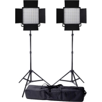 LedGo 2x LG-600CSC LED Studioverlichting Set